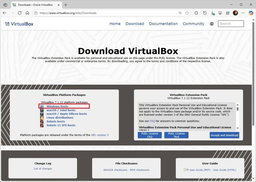 Загрузка VirtualBox