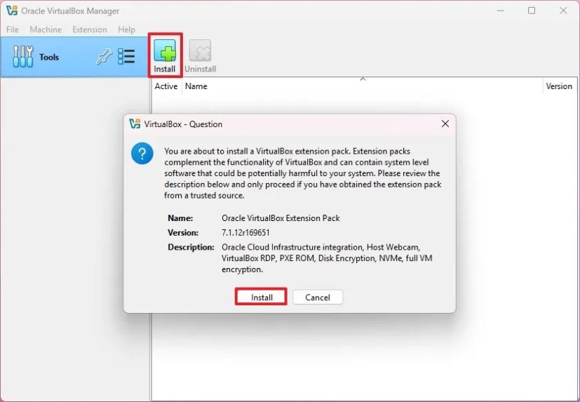 Установка расширений в VirtualBox