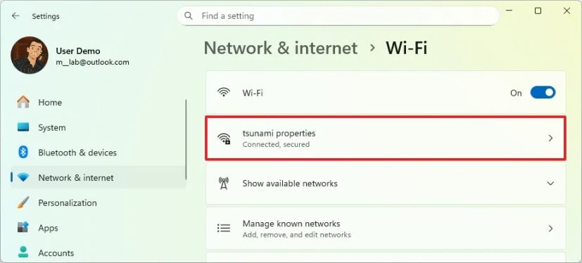 Свойства беспроводного подключения