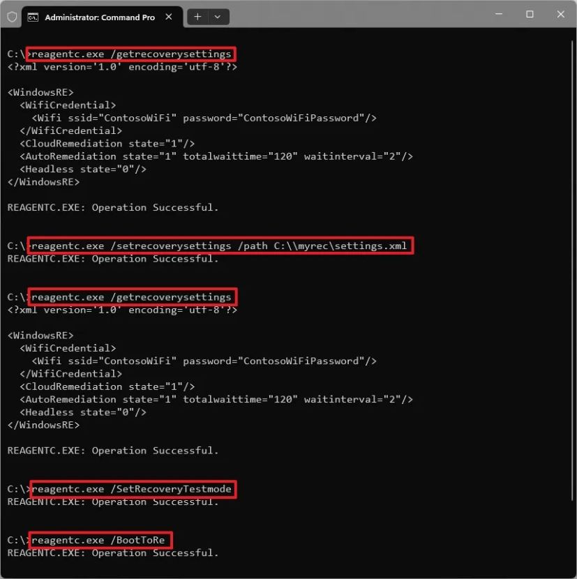 Процесс включения Quick Machine Recovery через reagentc