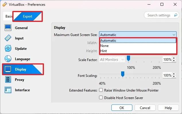 Максимальное разрешение экрана гостя