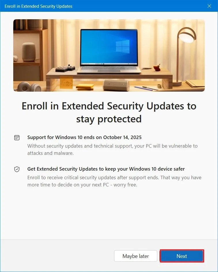 Детали ESU в Центре обновления Windows