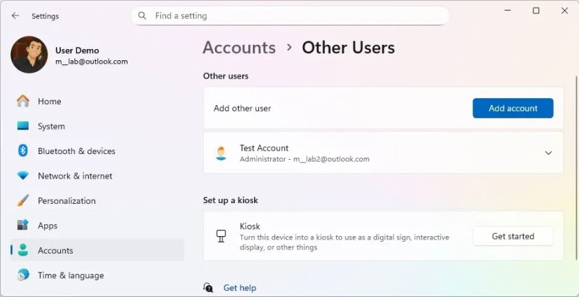 Windows 11 Параметры: Другие пользователи