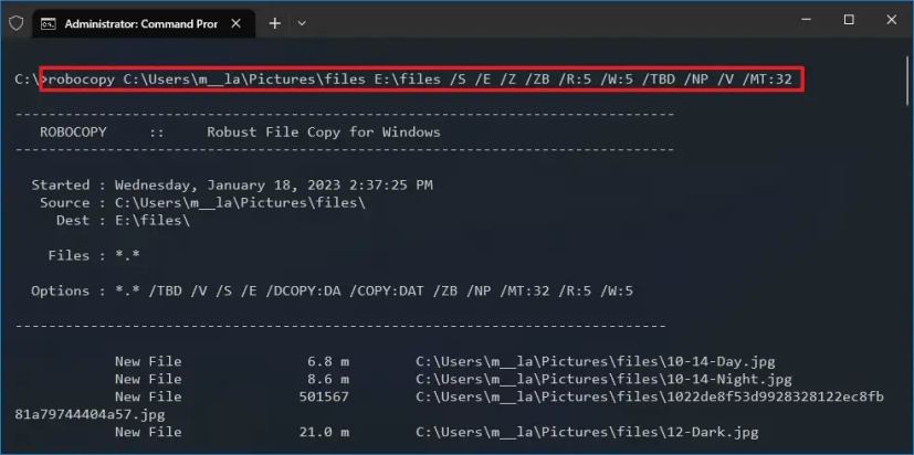 Robocopy с опцией многопоточности