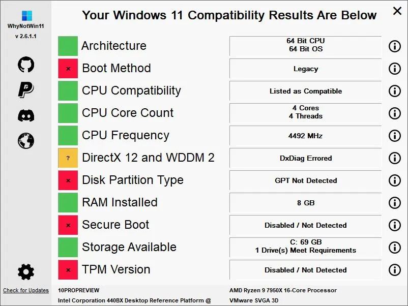 Проверка совместимости с Windows 11