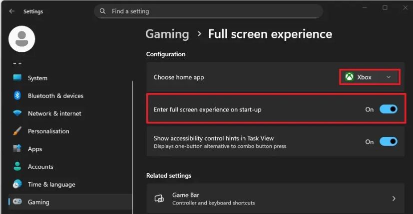 Enable Xbox experience