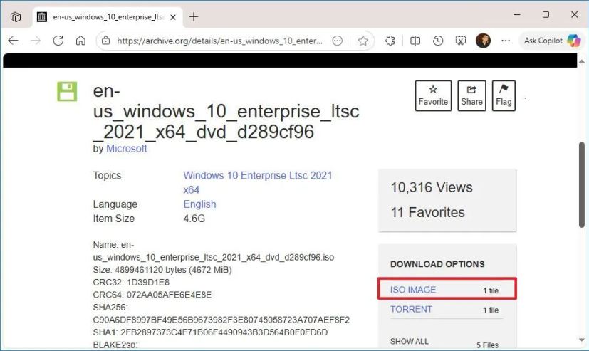 Windows 10 LTSC 2021 ISO download