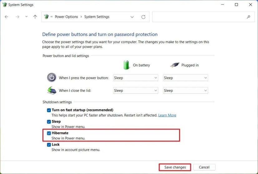 Windows 11 enable Hibernate