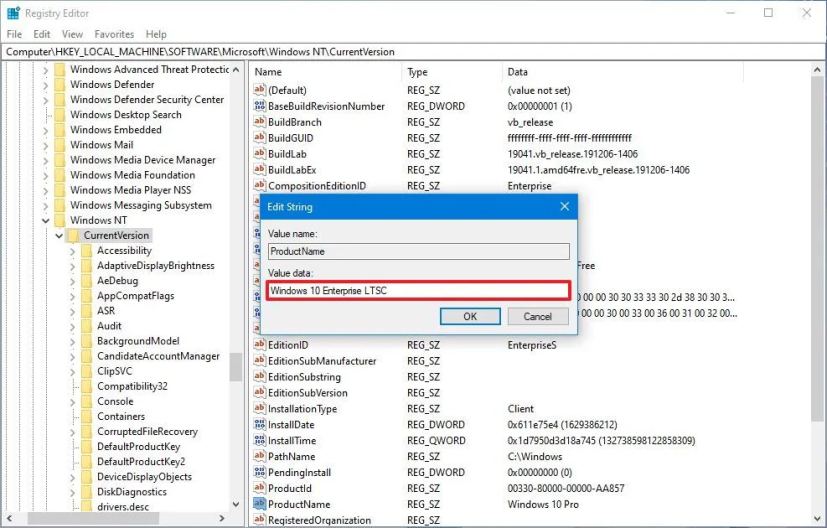 ProductName Windows 10 Enterprise LTSC