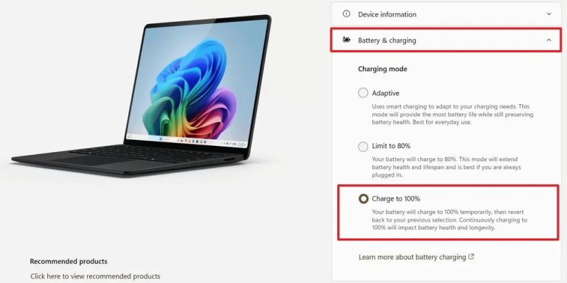 Surface charge battery 100 percent