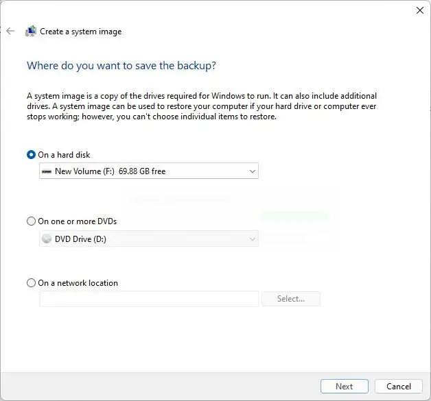 Windows 11 full backup