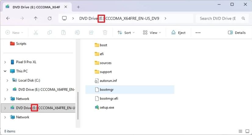 Windows 11 ISO mouse drive letter