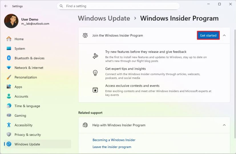 Windows 11 Insider start enroll