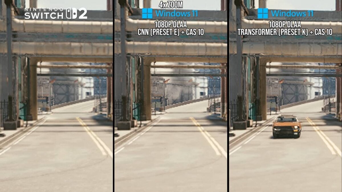 DLSS в работе на Nintendo Switch 2 в игре Cyberpunk 2077.