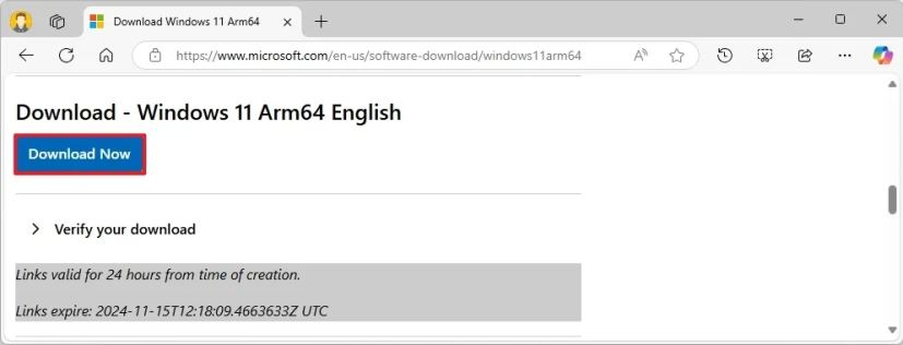 Windows 11 arm64 ISO download