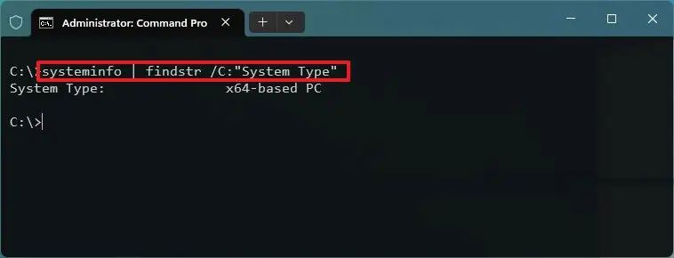 Command Prompt check processor x64 or ARM64