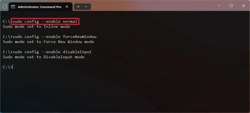 Command Prompt enable sudo command