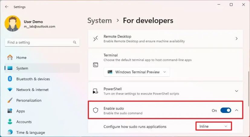 Configure how sudo runs apps