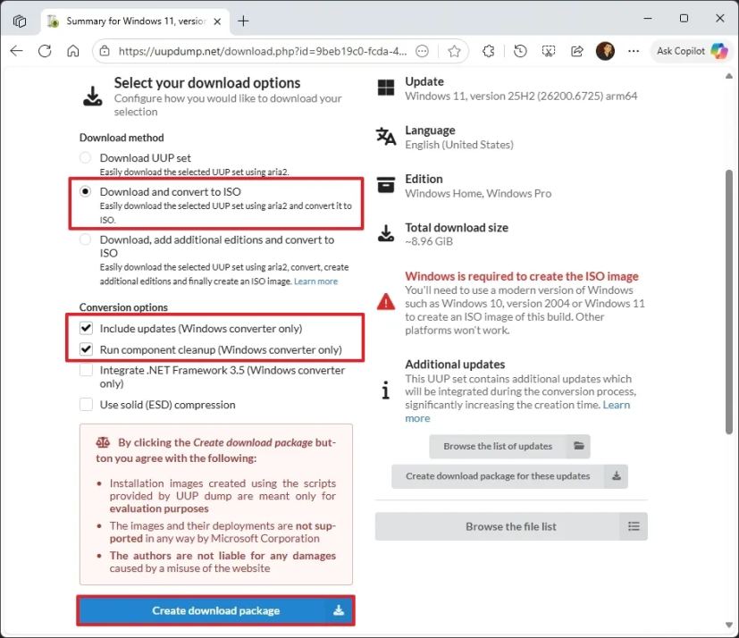 Windows 11 ISO arm64 download UUP Dump script