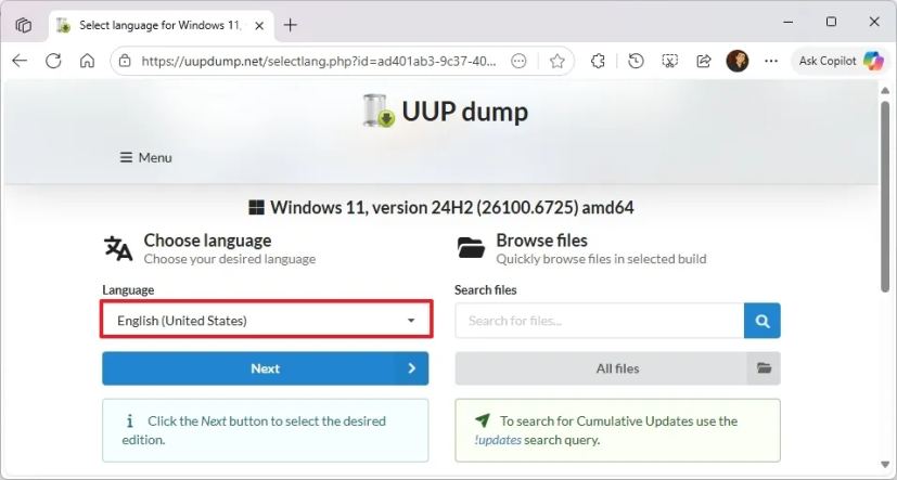 Windows 11 24H2 ISO language