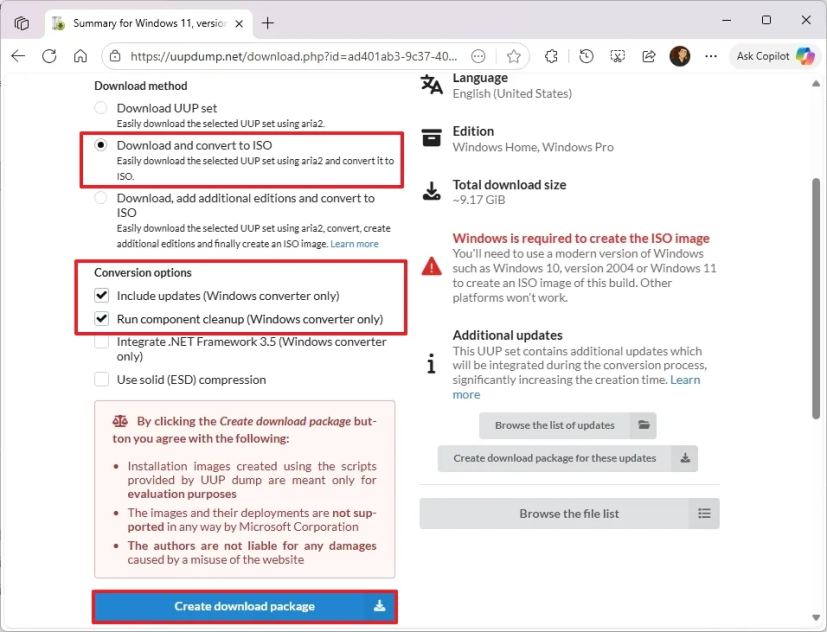 Windows 11 24H2 ISO download UUP Dump script