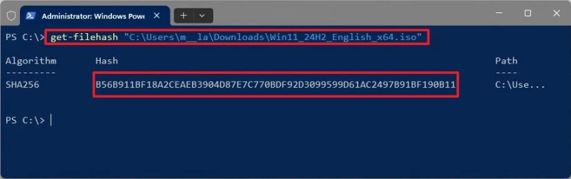 Windows 11 ISO SHA256 hash