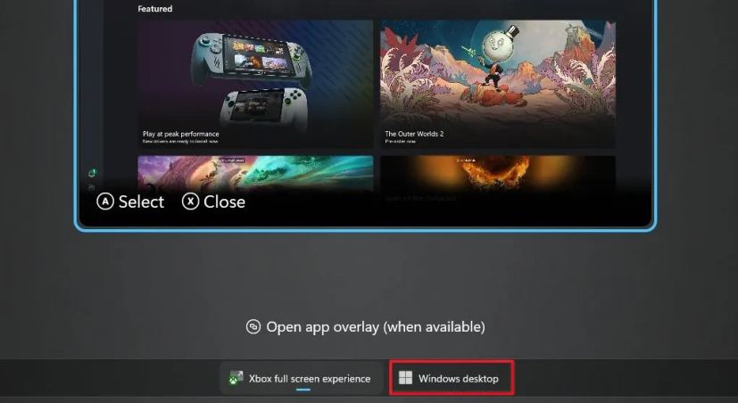 Xbox Ally switch Windows 11 desktop