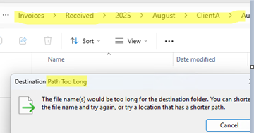 Ошибка "path too long" в Windows
