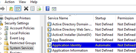 Application Identity service - autostart