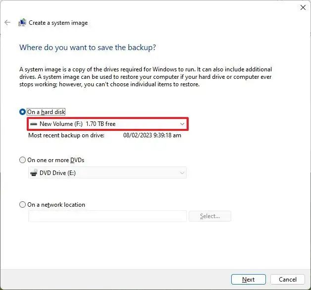 Windows 11 backup external drive