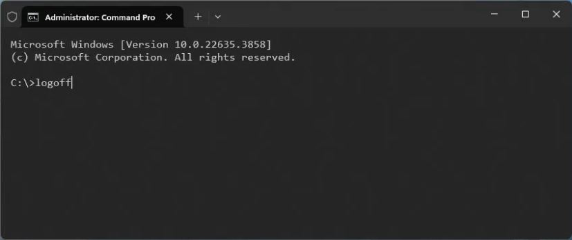 Command Prompt sign out command