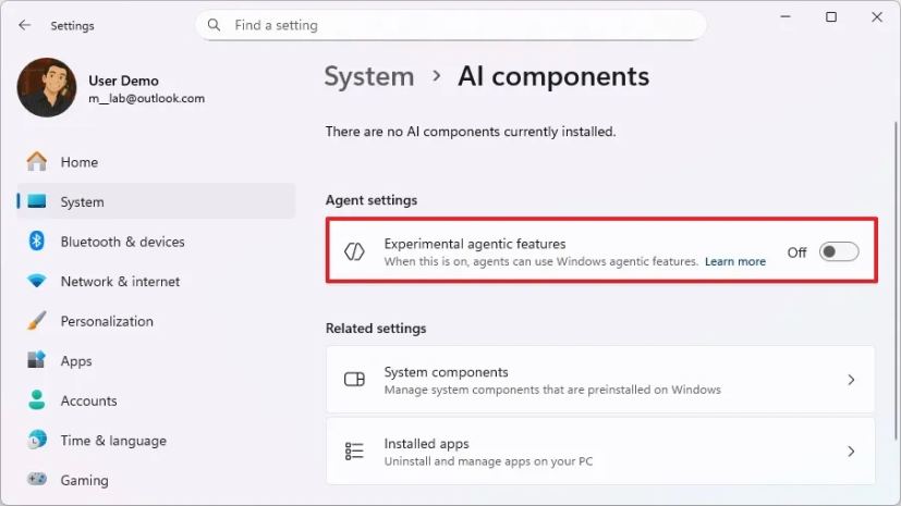 Disable Experimental agentic features