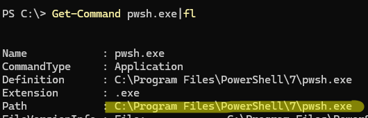 get-command - to check executable path