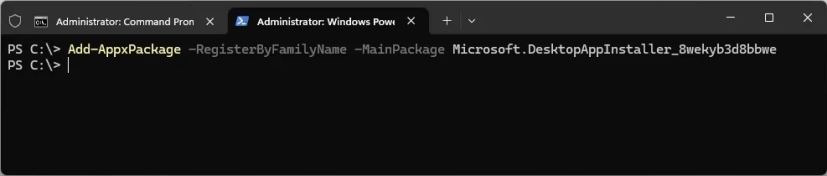 Register App Installer to fix winget
