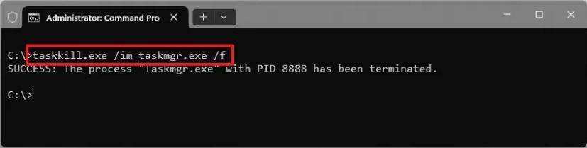 Windows 11 taskkill for Task Manager