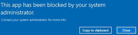 This app has been blocked by your administrator