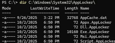 Где на диске хранятся применённые политики AppLocker