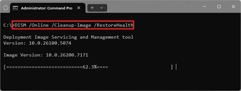 DISM RestoreHealth option