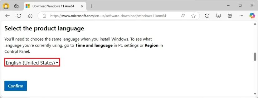 Select ISO file language