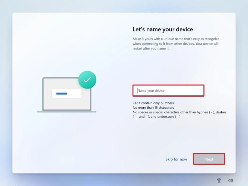 Windows 11 OOBE name PC