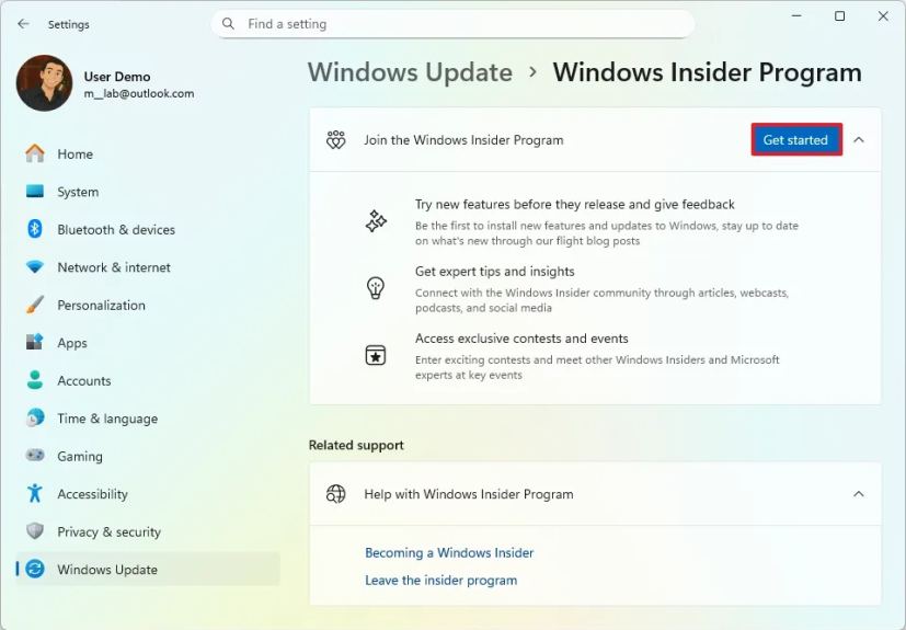 Windows 11 Insider start enroll