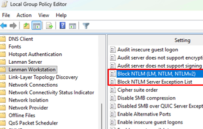 Block NTLM for SMB connections via GPO