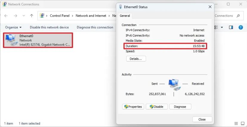 Control Panel check PC uptime