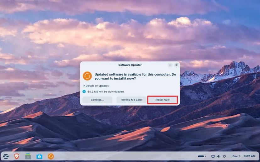 Zorin OS install system updates