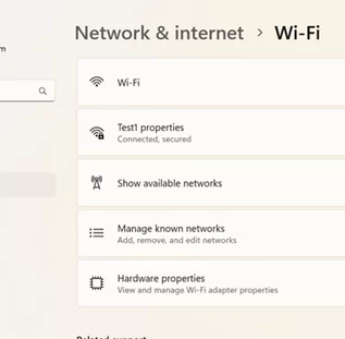 Random Hardware Address option missing in Windows Settings app