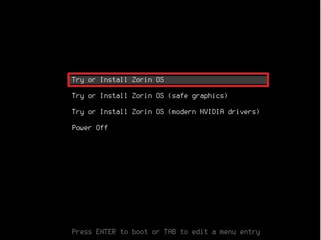Try or Install Zorin OS