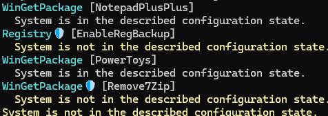 WinGet: System is not in the described configuration state.
